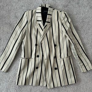 ZARA STRIPE LINEN BLAZER